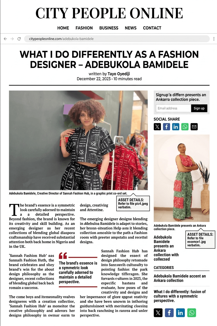 What I Do Differently As A Fashion Designer - Adebukola Bamidele